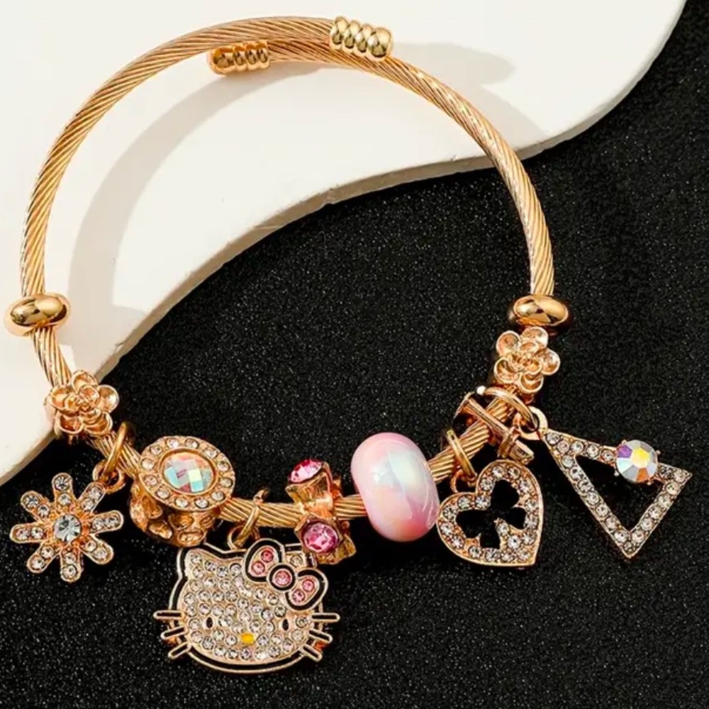 Hello Kitty Gold Charm Bracelet | Cute‎ & Stylish Jewelry for Fans